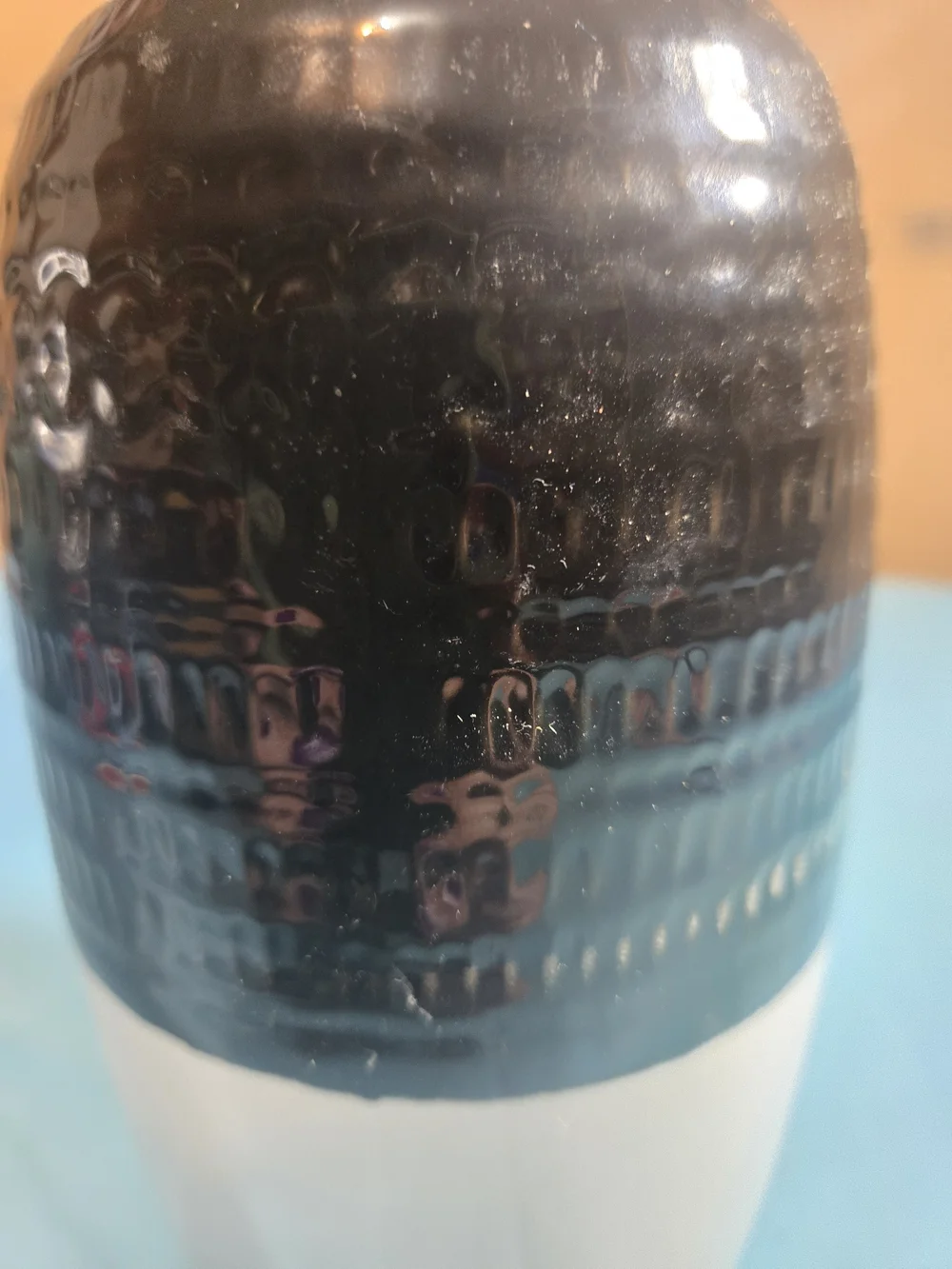Farmhouse Black And Cream Textured 9in Tall Vase New